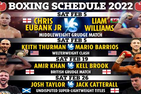 Boxing schedule 2022: Upcoming fights, fixture schedule including Amir Khan vs Kell Brook &..