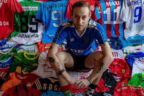 Footie mad fan shows off his 400-shirt collection from Portsmouth to Milan
