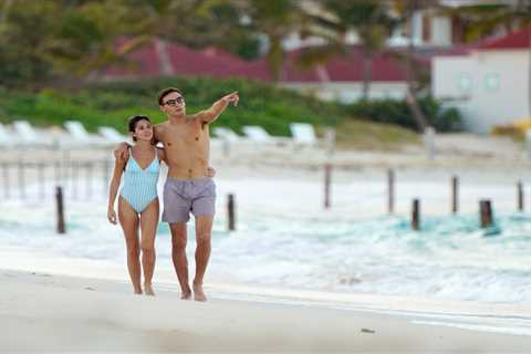 F1 star George Russell and girlfriend Carmen Montero Mundt relax in St Barts as he prepares to..