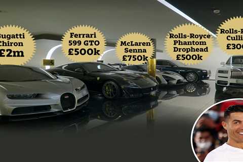 Inside Cristiano Ronaldo’s garage where he keeps his £17m fleet of supercars as Georgina gives..