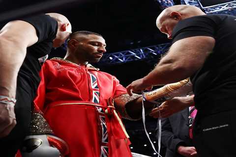 Kell Brook forced to change gloves in ring just minutes before Amir Khan bout after dispute held up ..