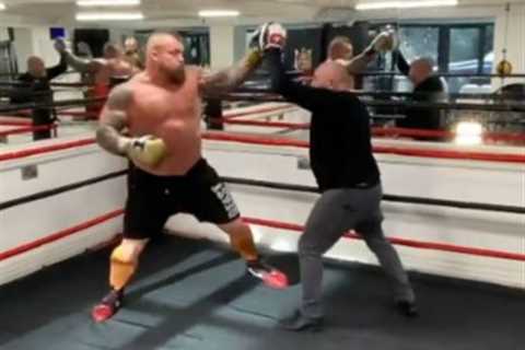 Watch 24st Eddie Hall show off explosive punch power after ‘surprising all opponents so far’ for..