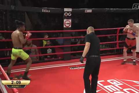 Watch shocking moment boxer picks up opponent and performs TWO MMA move leaving commentator and..