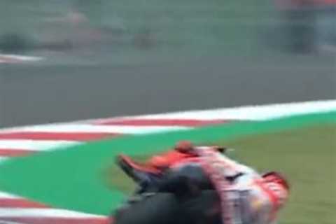 Watch MotoGP star Marc Marquez fly off bike in horror 115mph crash… before miraculously walking..