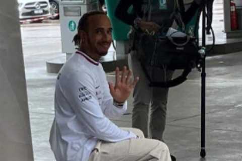 Plastic stool used by F1 star Lewis Hamilton sells for £500 with chair wrapped to preserve..