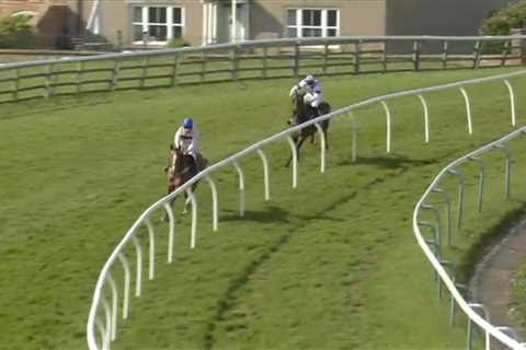 Watch ridiculous moment dozy groundstaff run for cover after bumbling into Sedgefield track mid-race