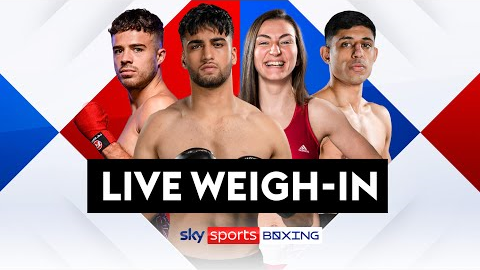LIVE WEIGH-IN!   Adam Azim, Karriss Artingstall, Cori Gibbs, Dylan Cheema  Coventry