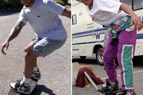 ‘Same energy’ – Lewis Hamilton posts amazing skateboarding throwback of Mercedes star as kid ahead..