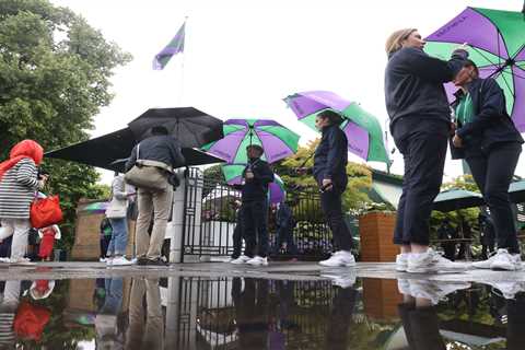 Wimbledon day three DELAYED again by rain as apocalyptic downpour soaks SW19 and threatens..