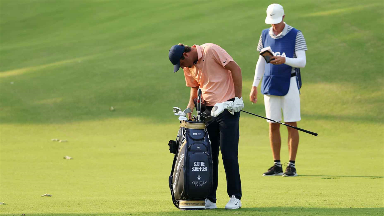 WATCH: 'Frustrated' Scottie Scheffler runs hot after water ball, still makes amazing par save