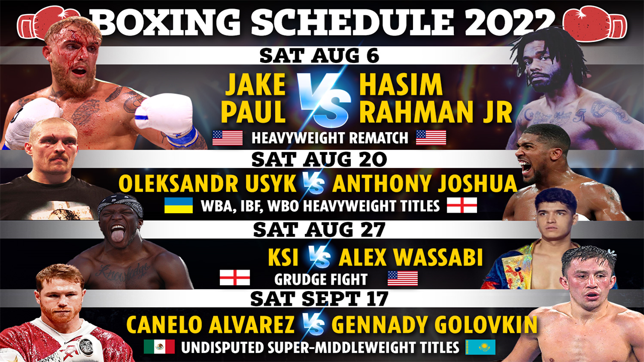 Boxing Schedule 2022: Upcoming Fights, Schedule Including Jake Paul And ...