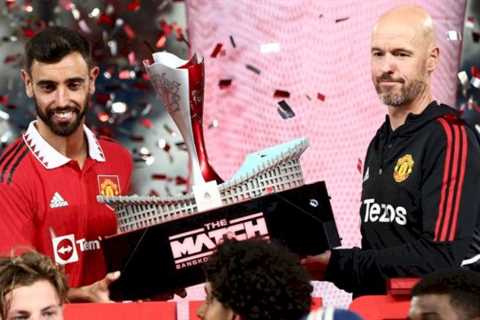 Man Utd fans joke ‘trophy drought over’ as Erik ten Hag lifts ‘LEGO’ trophy