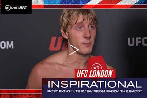 TRULY INSPIRATIONAL message from Paddy the Baddy Pimblett  UFC London Post Fight Interview