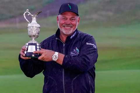 Final-hole birdie gives Darren Clarke 2022 Senior Open win over Padraig Harrington in rain