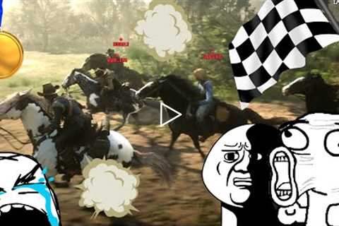 FUNNY MOMENTS II HORSE RACING ON RED DEAD ONLINE