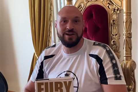 Tyson Fury casually sits on gold THRONE at home after bringing back prop from Deontay Wilder fight