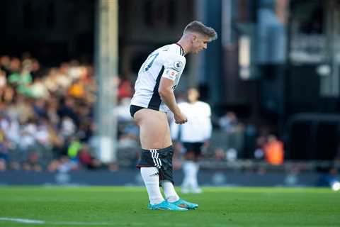 Watch Tom Cairney bizarrely pull down his shorts in frustration after ballooning shot over the bar..