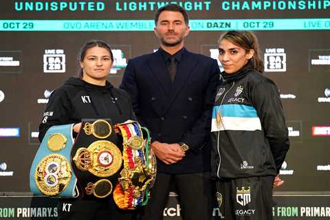 Eddie Hearn in incredible body transformation in Katie Taylor press conference as promoter reveals..