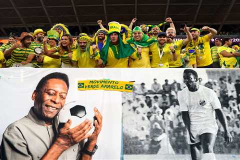 Brazil fans pay touching tribute to Pele ahead of South Korea clash as World Cup legend watches..