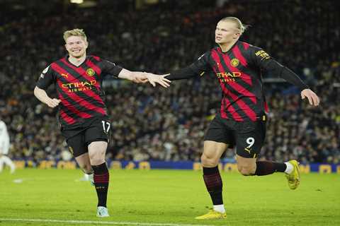 Leeds 1 Man City 3: Haaland hits double to reach TWENTY Prem goals already as City keep up pressure ..