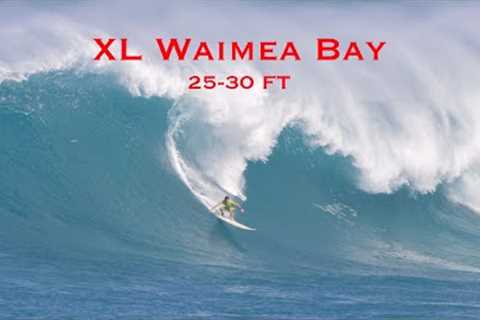 Surfing XL Waimea Bay (Raw 4K) Biggest swell of the season