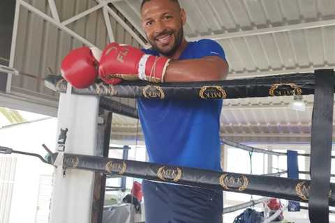 Kell Brook smiles as he’s seen in the ring for the first time since being filmed snorting line of..