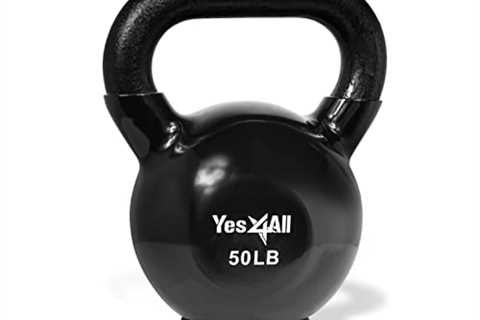 Yes4All Vinyl Coated Kettlebell With Protective Rubber Base, Strength Training Kettlebells for..