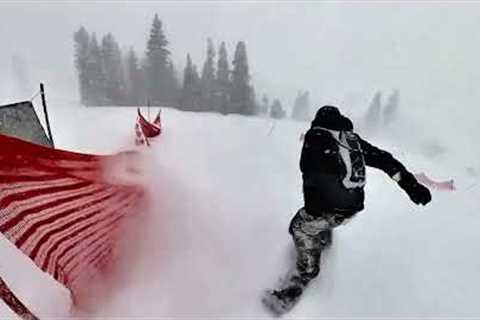 Massive winter storm 2023 snowboarding at Northstar, high speed deep powder riding!