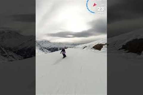 Moms POV vs Dads POV Of Her HIGHEST SPEED #snowboarding #inlovewithswitzerland