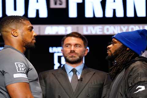 Anthony Joshua makes chilling warning to Jermaine Franklin and pair refuse to shake hands in tense..