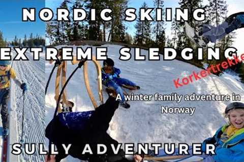 Korketrekkeren extreme sledging and Nordic skiing - Norway family adventure