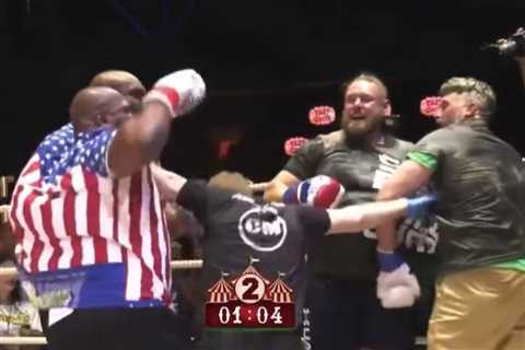 UFC legend Quinton ‘Rampage’ Jackson attacks referee and scores KO win while tied to MMA icon for..