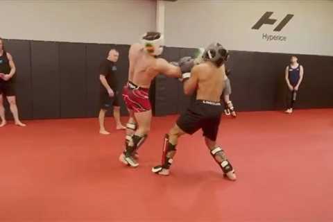 Watch Conor McGregor land beautiful uppercut as he schools student in Ultimate Fighter sparring..