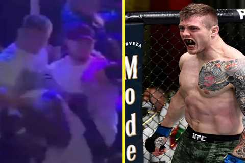 UFC star Marvin Vettori drops rapper in mass brawl at DAZN boxing event in Italy