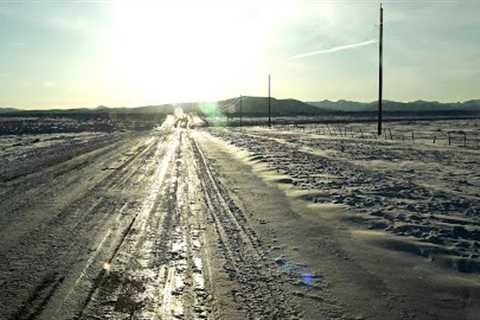 North Park to Walden Colorado. Shiny glazed winter wilderness. March 28, 2023