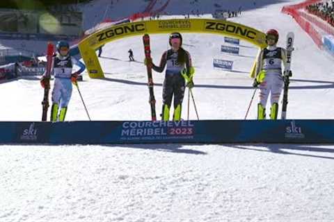 Ski Alpin WM Méribel Slalom Women''s Highlights - Canada Laurence🥇 Mikaela USA🥈 and Germany Lena🥉