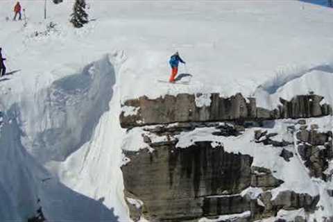 Random Skier Drops ~50 FEET! Kings and Queens of Corbet''s Couloir *Behind the Scenes* TGR