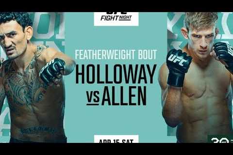 UFC KANSAS CITY LIVE HOLLOWAY VS ALLEN LIVESTREAM & FULL FIGHT NIGHT COMPANION