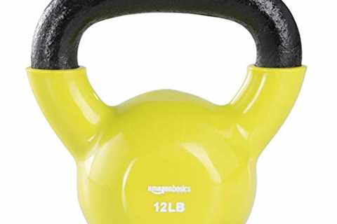 Amazon Basics Vinyl Kettlebell - 12 Pounds, Yellow by Amazon Basics