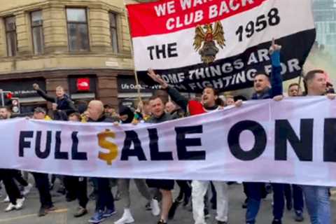 ‘GlazersOut’ protests loud and clear at Old Trafford after final Man Utd takeover bids