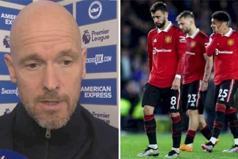 Man Utd boss Erik ten Hag ‘annoyed’ and ‘disappointed’ after sloppy Brighton defeat