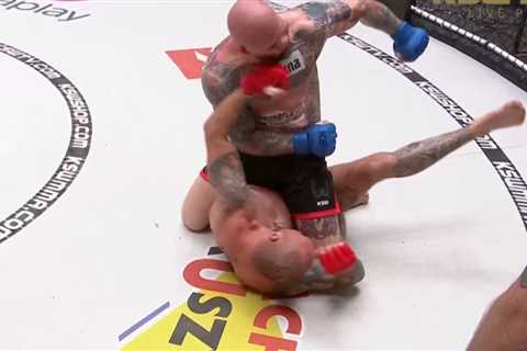 Fighter lands incredible KO from his back while mounted