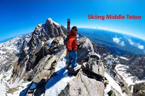 Climbing and Skiing Middle Teton