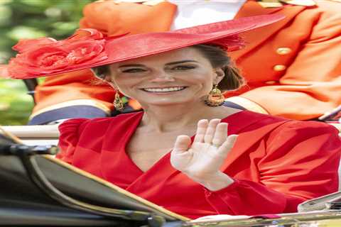 Radiant Kate Middleton turns heads at Royal Ascot in a vibrant red dress and stylish hat for Day..