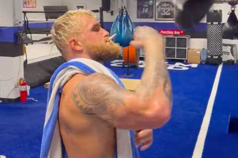 Watch Jake Paul SMOKE in training for Nate Diaz fight as YouTube star gets his ‘lungs ready for 10..