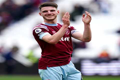 Declan Rice’s £105m transfer to Arsenal expected to be finalised on Monday with deal set to be..