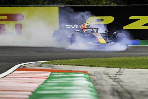 Sergio Perez CRASHES just five minutes into Hungarian GP practice leaving car a wreck while he..