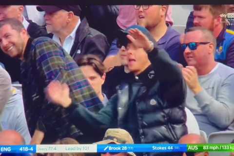 Fan caught making lewd gesture live on Sky Sports during England’s amazing innings against..