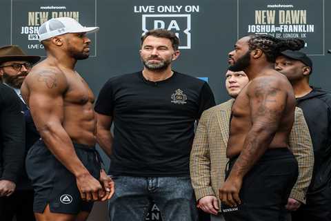 Jermaine Franklin arrives at London’s O2 Arena for Anthony Joshua fight on the TUBE with other..