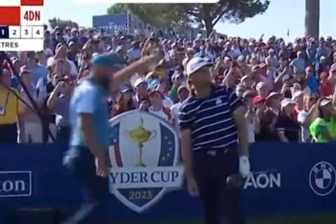 Golf fans LOVE Jon Rahm after Europe Ryder Cup star’s brilliant reaction to Sam Burns’ tee shot